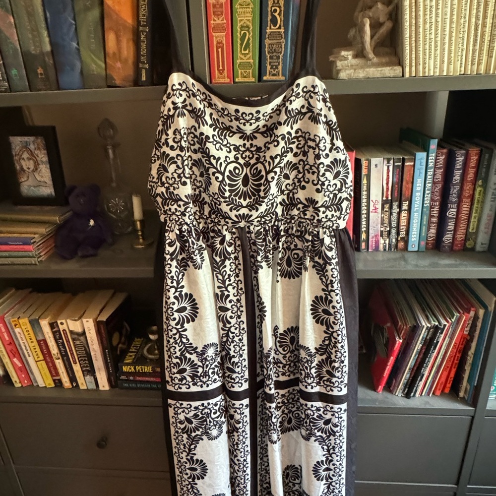 NWT Taylor Black and White Strapless Maxi Dress size 16